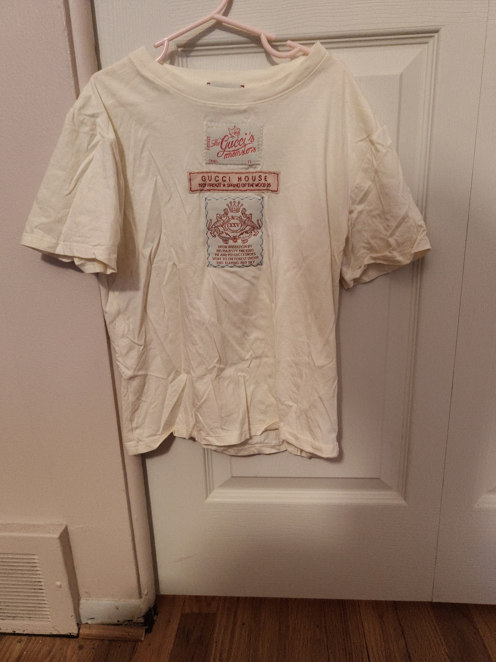 Gucci Girl's Graphic Off-White Short Sleeve Tee